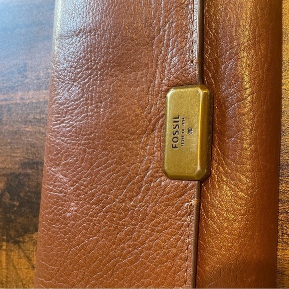 Fossil double fold wallet Pebbled Leather Brown - Picture 5 of 5
